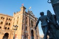 Sculpture in front of Bullfighting arena Plaza de Toros de Las Ventas in Madrid, Spain. Royalty Free Stock Photo