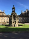 The sculpture in front of the holyrood palace