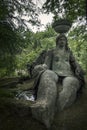 Sculpture of the giant Persephone at the famous Gardens of Bomarzo, Viterbo, Italy