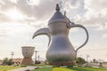 Sculpture of a giant traditional coffee pot