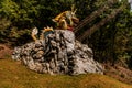 Sculpture of giant yellow dragon Royalty Free Stock Photo