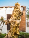 Sculpture of the god of water Neptune from a tree on the sea Russia in Sochi Royalty Free Stock Photo