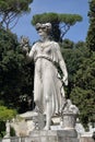 Sculpture Goddess of Abundance in Piazza del Popolo. Rome, Italy Royalty Free Stock Photo