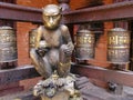 Sculpture of a golden ape inside Hiranya Varna Mahavihar. Golden Temple. Patan, Kathmandu. Nepal