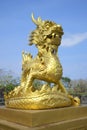 The sculpture of the Golden dragon in the Imperial Purple city. Hue, Vietnam Royalty Free Stock Photo
