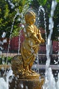 Sculpture of Golden Girl in Klin city