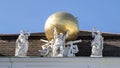 Sculpture with golden globe atop the State Hall of the Austrian National Library, seen from Josefsplatz Royalty Free Stock Photo