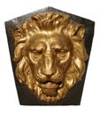 Sculpture golden lion head