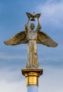 Sculpture `Good Angel of the World`. The statue of the Good angel carrying a dove in the hands of a symbol of peace and hope Royalty Free Stock Photo