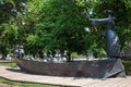 Sculpture Grandfather Mazai and the hares in Muzeon Park of Arts in Moscow