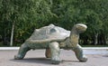 Kazakhstan, Qostanai, August 1, 2022. Turtle sculpture in the central park