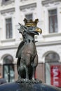 Sculpture of a griffin on Gustav Adolfs square, Malmo, Sweden Royalty Free Stock Photo