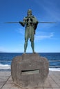 Sculpture of the Guanche king Anaterve in Candelaria, Tenerife, Spain JosÃÂ© Abad 1993