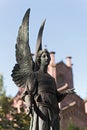 Sculpture of the guardian angel at the main cemetery in frankfurt am main germany Royalty Free Stock Photo