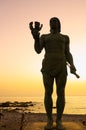 Sculpture of Hautacuperche, Gomeran hero in Valle Gran Rey, La Gomera, Canary Islands, Spain