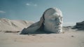 Sculpture of the head of the Sphinx in the Sahara desert Royalty Free Stock Photo