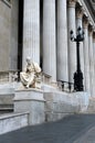 Sculpture of Herodotus of Halicarnassus, the building of the Austrian Parliament. Royalty Free Stock Photo