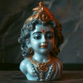 sculpture of hindu god krishna on black floor