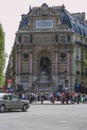 Sculpture of historical person in the park of Paris. Travel around France.