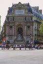 Sculpture of historical person in the park of Paris. Travel around France.