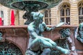 Sculpture of Hygieia Fountain in the courtyard of City hall of Hamburg, Germany Royalty Free Stock Photo