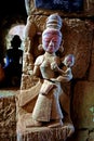 sculpture inside ancient Htukkhanthein temple, Mrauk U, Rakhine State, Myanmar