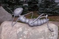 Sculpture Iron ant on a stone