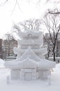 Sculpture of a japanese temple (Shinto), Sapporo Snow Festival 2013