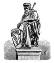 Sculpture of John Wycliffe, vintage illustration Royalty Free Stock Photo