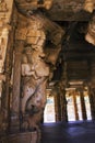 Sculpture of King Krishnadevaraya riding his horse at the Vittala Temple, Hampi, Karnataka, India Royalty Free Stock Photo