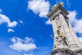 Sculpture La Renommee au Combat at Pont Alexandre III in Paris Royalty Free Stock Photo