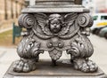 Sculpture lantern cupid decoration element metal ornament close-up.Prague Czech Republic 2017