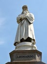 Sculpture of Leonardo da Vinci in Milan in Itlay Royalty Free Stock Photo