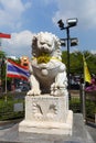 Sculpture of lion in Bangkok Royalty Free Stock Photo