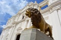 Sculpture of a lion at the Cathedral of Leon, an UNESCO Heritage Centre in Nicaragua