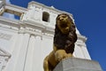 Sculpture of a lion at the Cathedral of Leon, an UNESCO Heritage Centre in Nicaragua