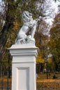 Sculpture of a lion in the estate Kachanovka