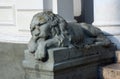 Sculpture of a lion in the estate Kachanovka