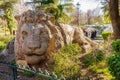 Sculpture of a lion in a park of the city Ifrane in Morocco