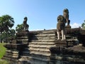 Sculpture of a lion on the terrace of the elephants, Angkor Thom, Cambodia