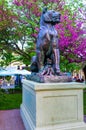 The sculpture of the lioness and the lionet