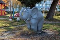 Sculpture of a little gray elephant Royalty Free Stock Photo