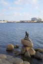 The sculpture of the little Mermaid - the symbol of Copenhagen. Denmark