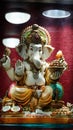 sculpture of lord ganesha in inside glass jar hd