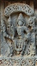 Sculpture of Lord Vishnu as Trivikrama in Vaman Avatar, Lakshminarsimha Temple, Javagal , Hassan, Karnataka,