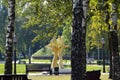 Sculpture Loving couple. Love. Kiss. Festivalny Park. Soviet area. Gomel. Belarus Royalty Free Stock Photo