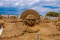 Sculpture made of sand in the Sand Sculpture Museum in Antalya