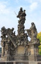 Sculpture of Madonna and Saint Bernard on the Charles Bridge in Prague Royalty Free Stock Photo