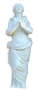 The sculpture maiden praying isolated.