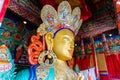 Sculpture of Maitreya buddha at Thiksey Monastery, Leh, Ladakh, Jammu and Kashmir, India Royalty Free Stock Photo